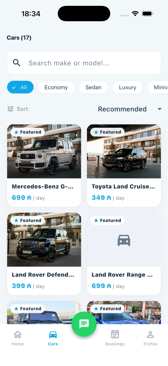 Hollywood Rent a Car app